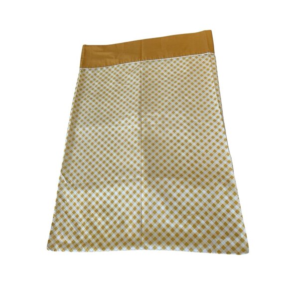 Vtg Cannon Monticello Muslin Standard Pillowcase Set Gingham Check Mustard White - Picture 2 of 8